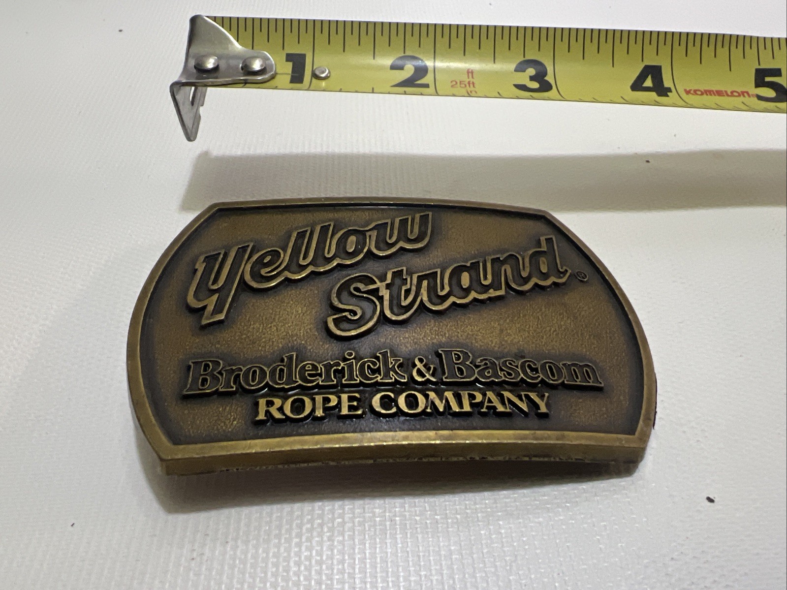 Lot Of 3 BRASS BELT BUCKLES ADVERTISING EVENT TRICON YELLOW STRAND MECHANICS