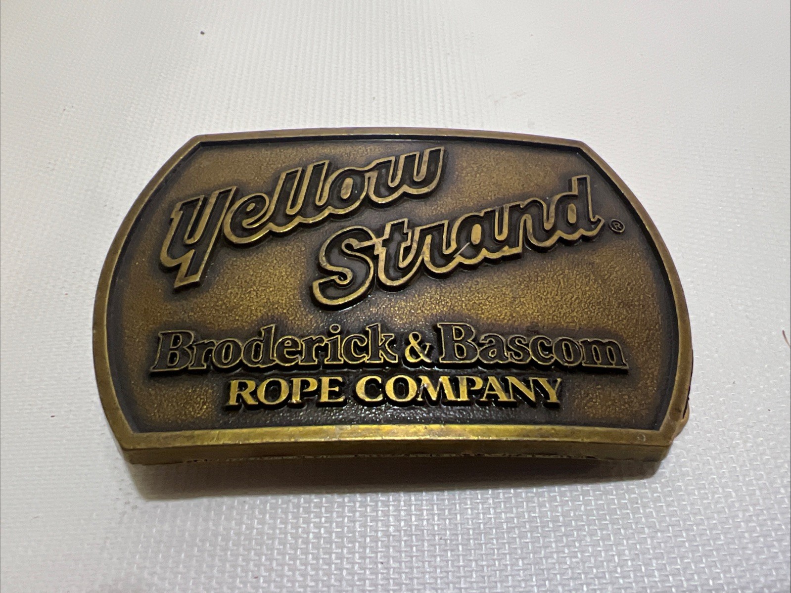 Lot Of 3 BRASS BELT BUCKLES ADVERTISING EVENT TRICON YELLOW STRAND MECHANICS