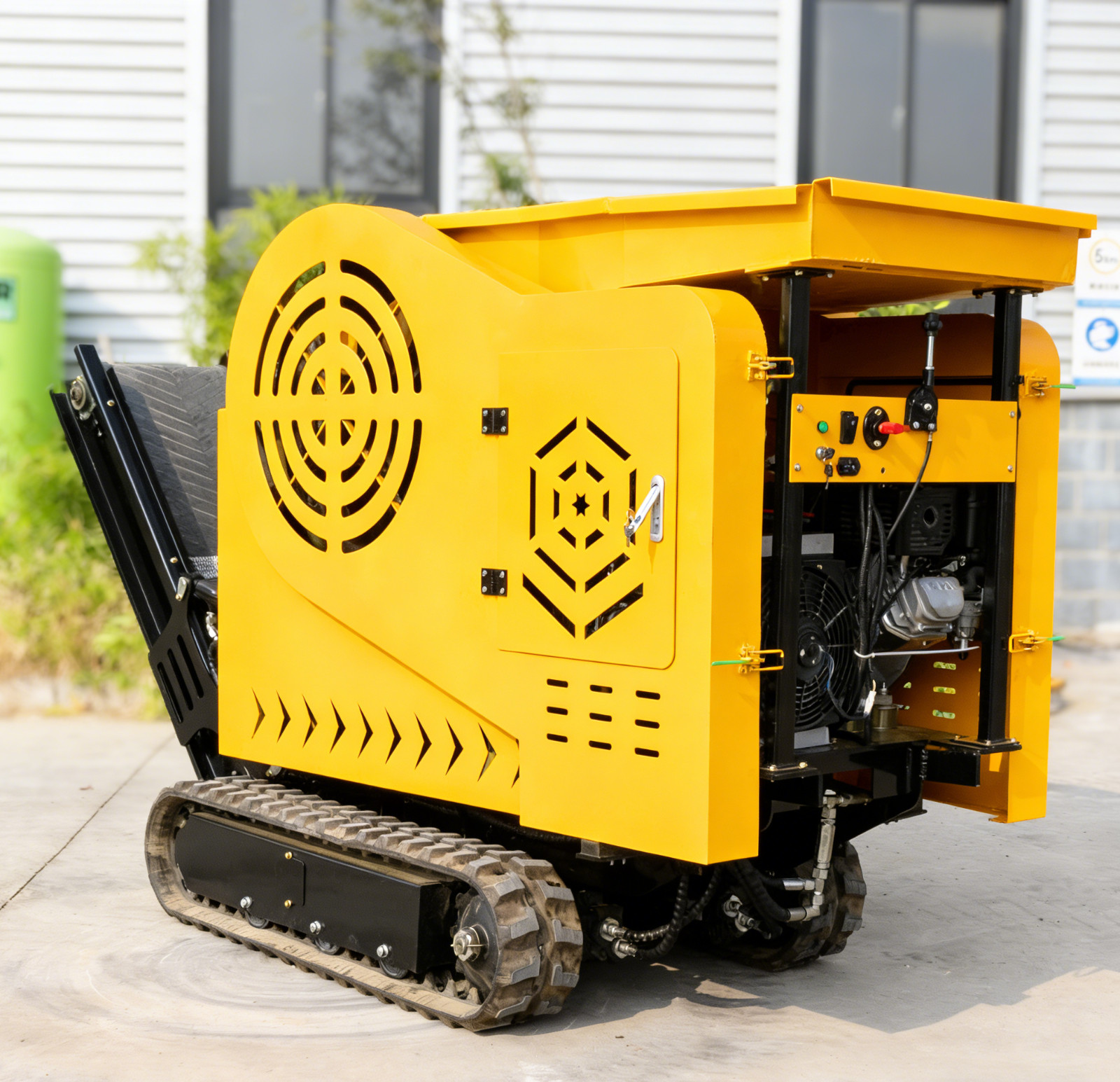 MS430 Jaw Crusher 1800kg 18HP Mobile Stone Rock Tracked Crusher Mining Machine