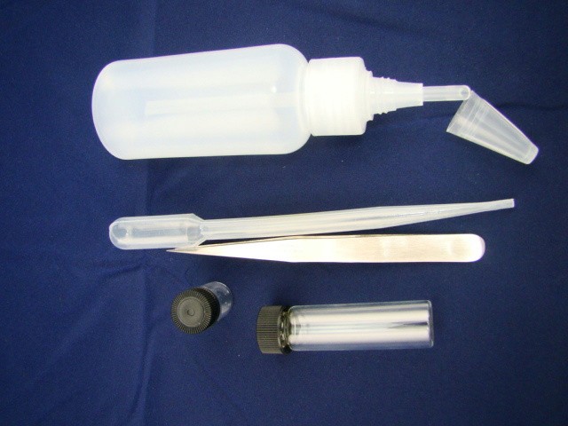 5 Pc Gold Panning Clean up Kit-Snuffer-Sniffer-Tweezers-Small Vial & Large Vial