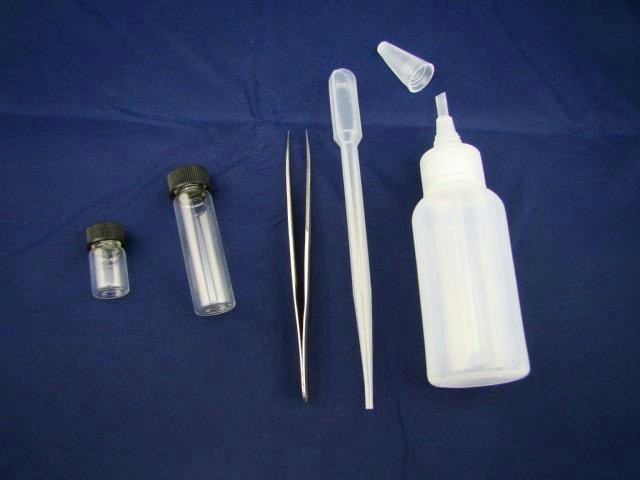 5 Pc Gold Panning Clean up Kit-Snuffer-Sniffer-Tweezers-Small Vial & Large Vial