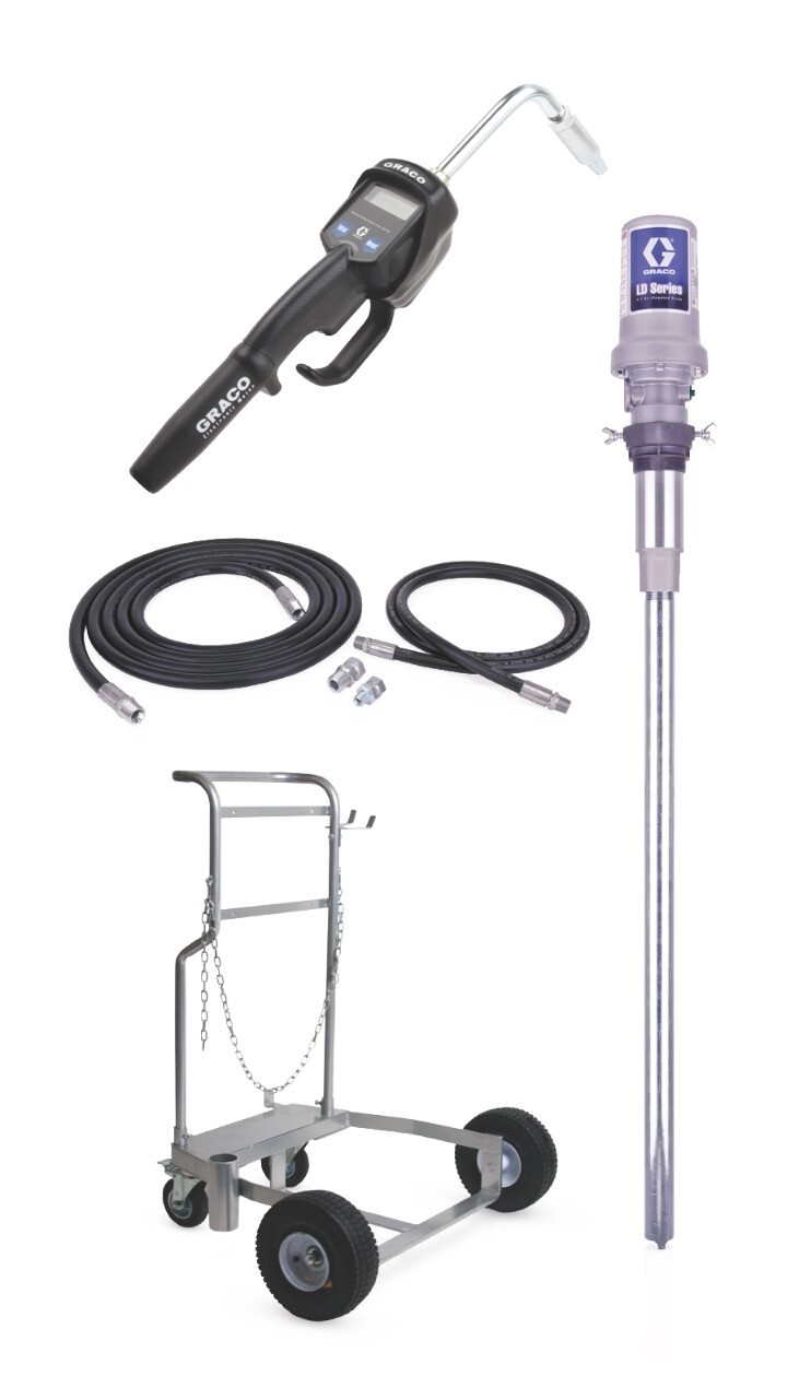 GRACO 24H774 CART PACKAGE FOR 55 GAL OIL, INCLUDES 3:1 PUMP, CART, METER, HOSE