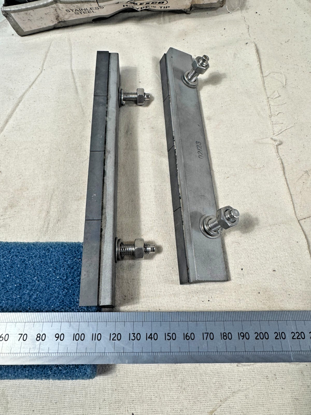 Lot of 2 FLEXCO H-Type Tungsten Tip Conveyor Belt Scraper HVT8-S/S PN: 75419
