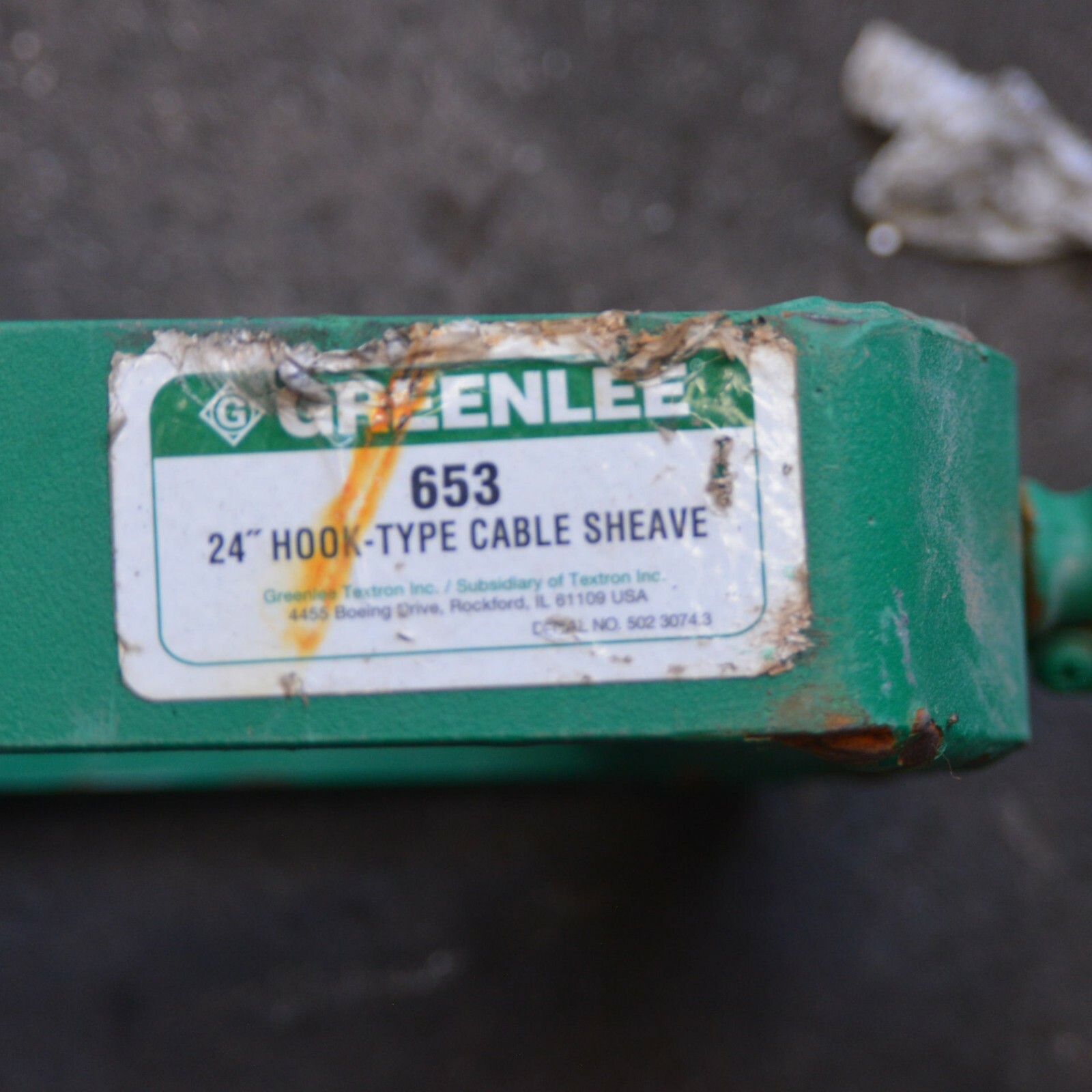 GREENLEE 653 24″ 610mm Hook-Type Cable Sheave 4000LBS Max Capacity