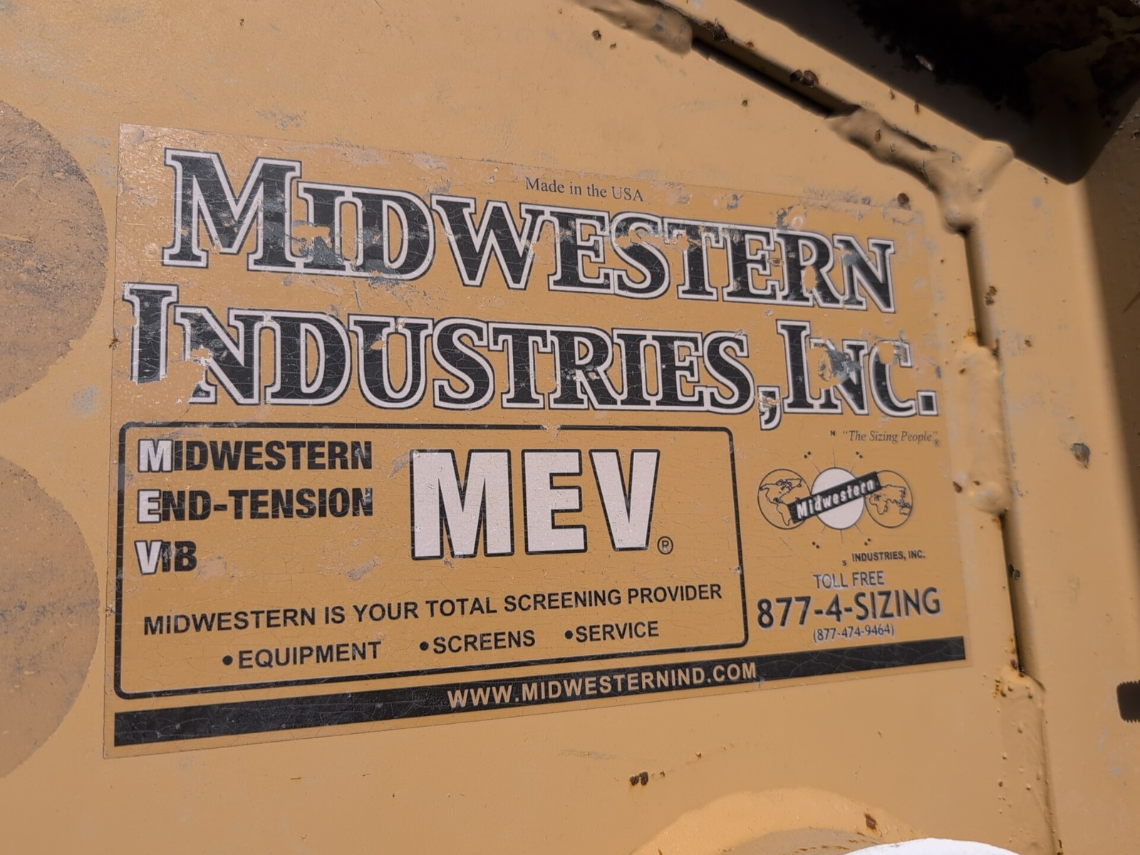 Midwestern Industries MEV 48-3 Screen Deck And Frame