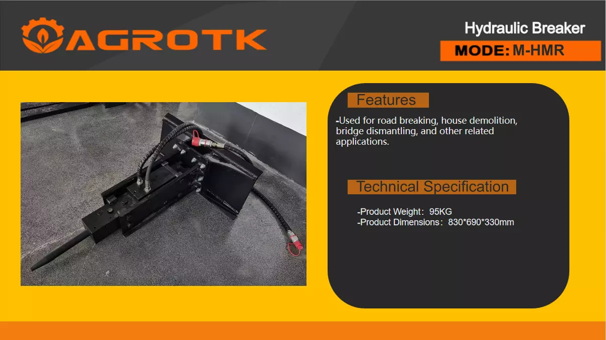 New AGT M-HMR Mini Skid Steer Hydraulic Breaker Hammer Attachment