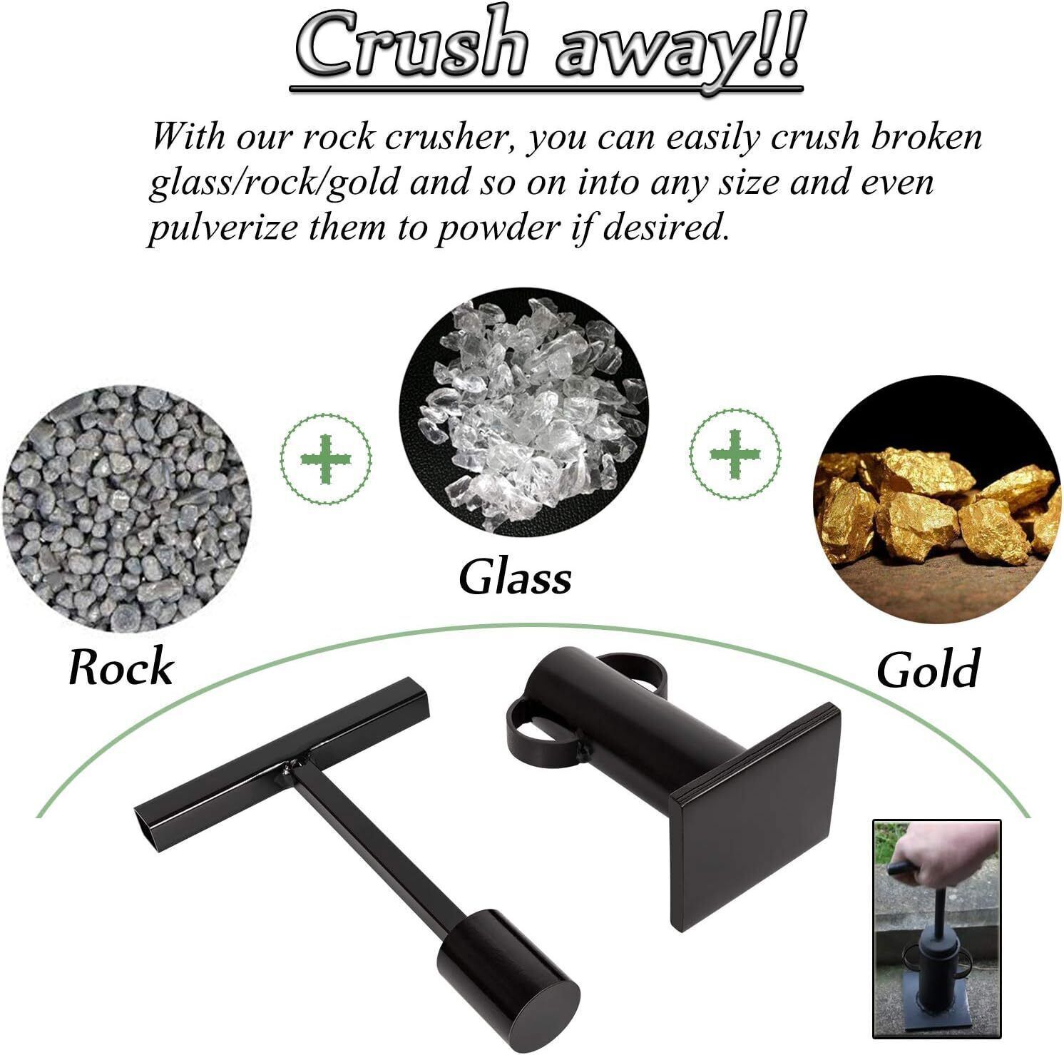 Stone Rock Crusher Gold Prospecting Frit Maker Glass Breaker Ore Crusher Tool