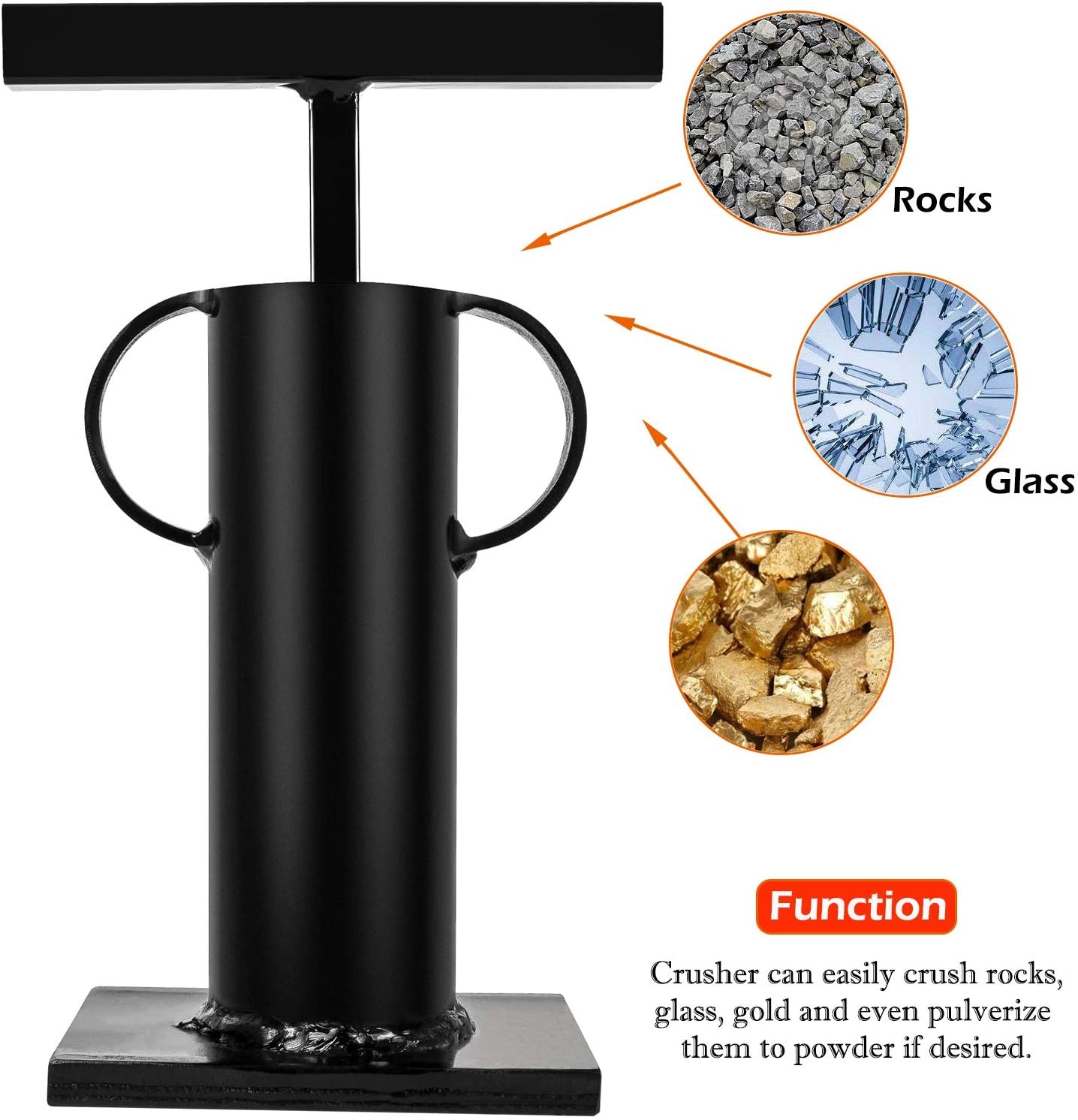 Rock Crusher Gold Prospecting Heavy Duty Frit Maker Glass Breaker Ore Crusher