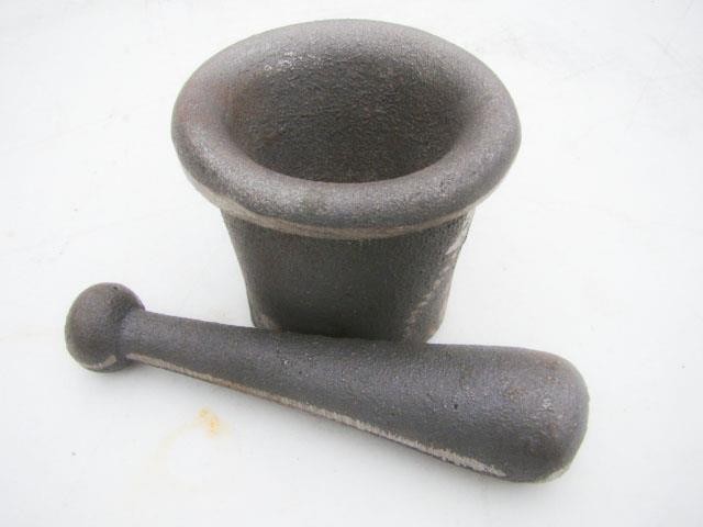 Cast Iron Mortar Pestle Rock-Ore Crusher-Pulverizer-Assay-Gold-Silver-Quartz Sm