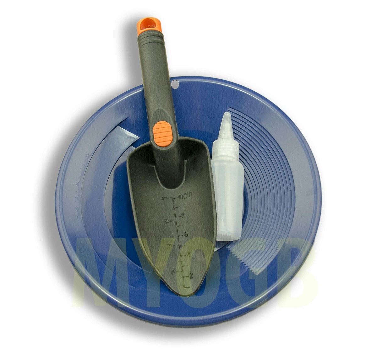 Gold Panning Kit 10″ Blue Pan – Bottle Snuffer & Scoop – Mining Prospecting