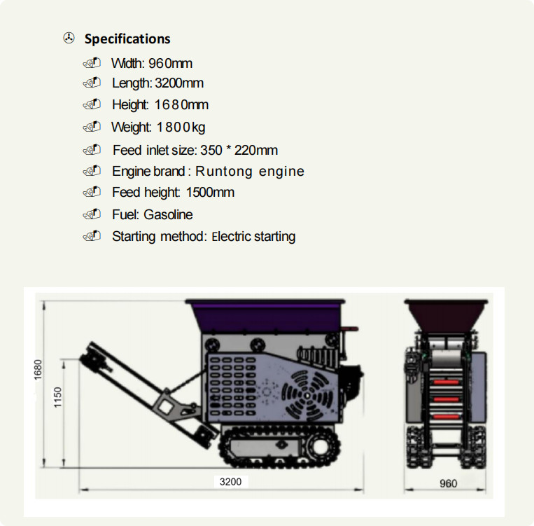BID for 1.8T Tracked Mobile Jaw Crusher 18HP 220×350mm Stone Ore Mining Grinder