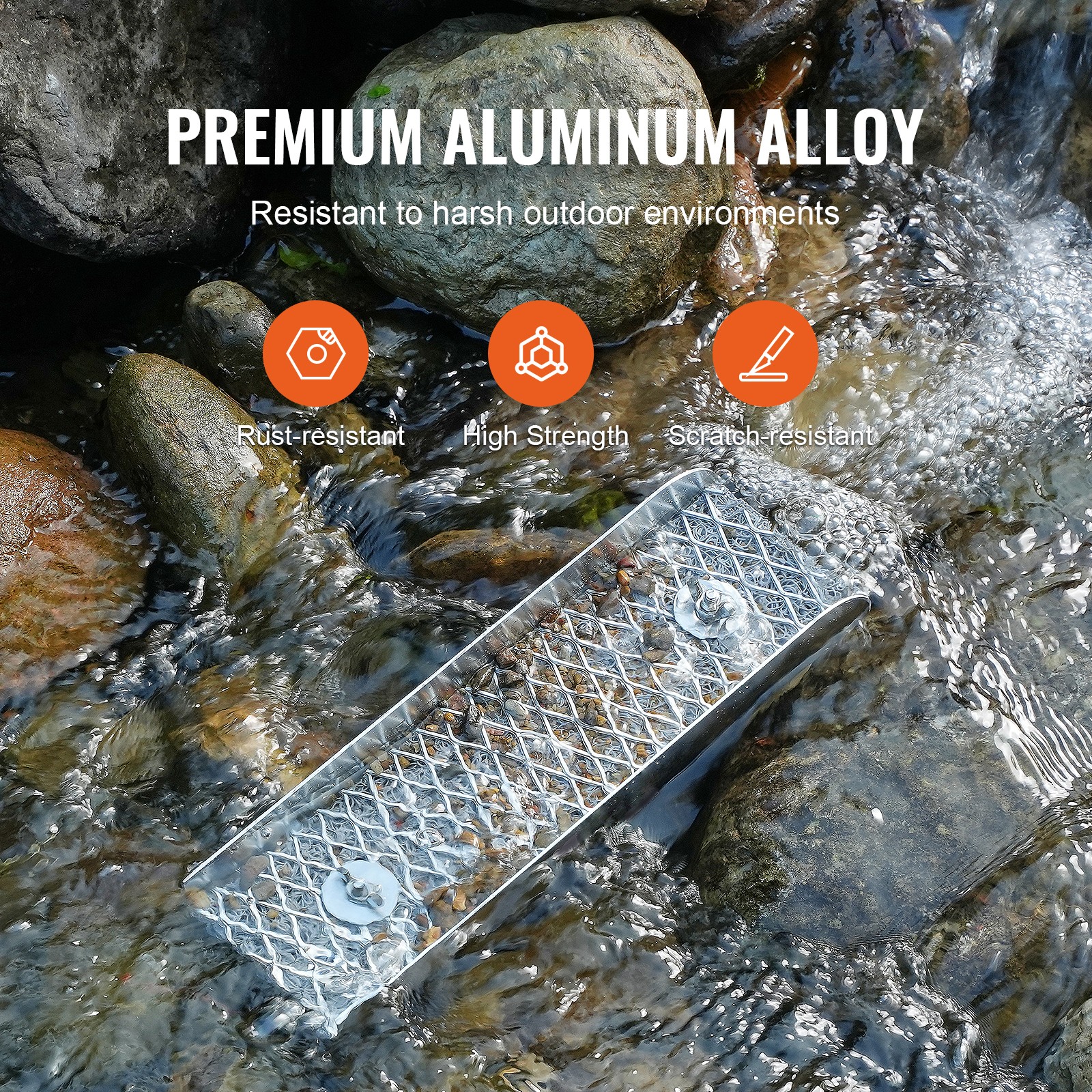 Uimoso Gold Panning Kit With Sluice Box12″ Aluminum Gold Mining Equipment 16 PCS