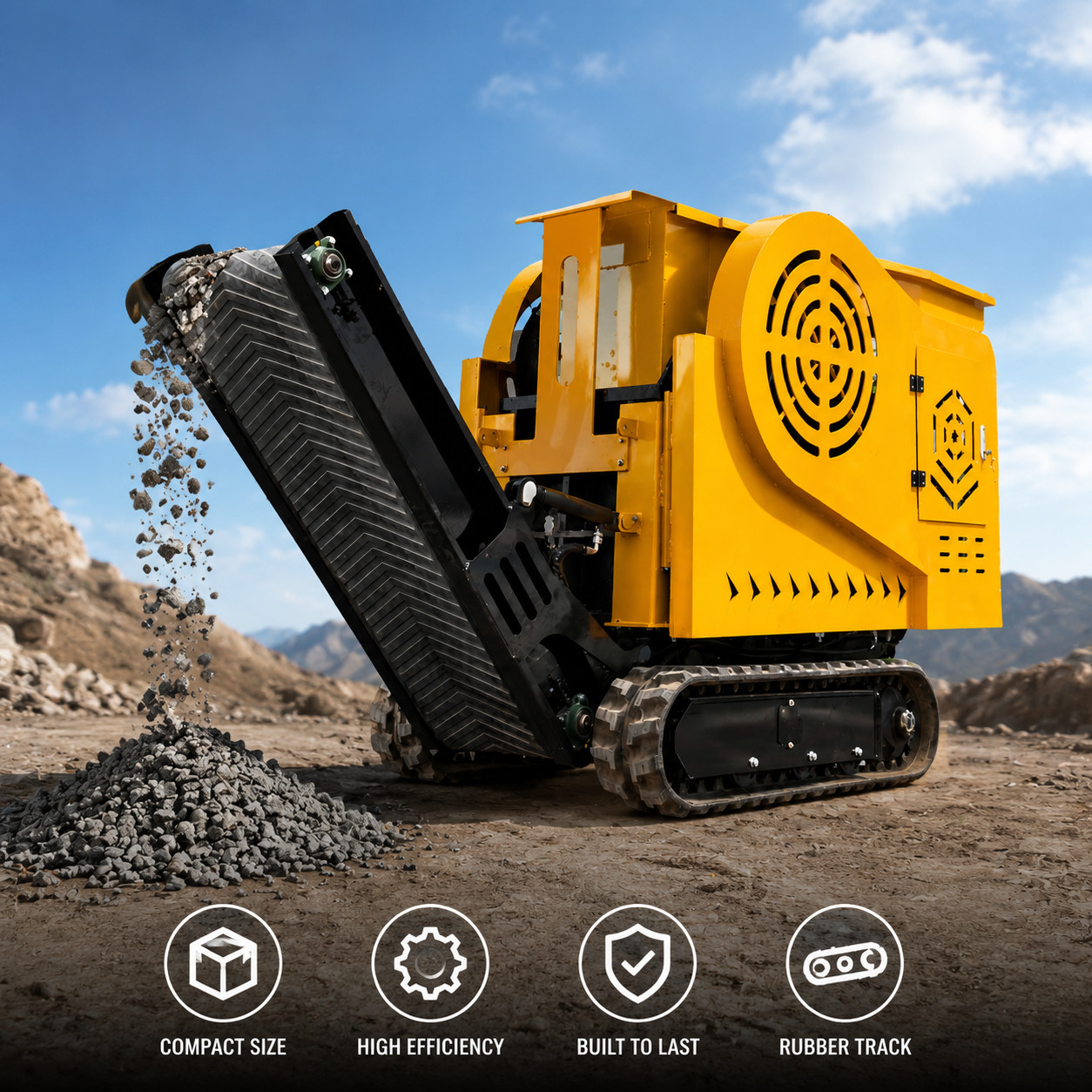 FreeShip Jaw Crusher Portable Stone Rock Grinder Ore Crusher Mining Machine