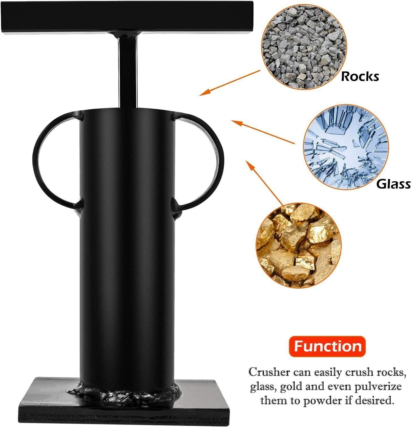 Rock Crusher Gold Prospecting Heavy Duty Frit Maker Glass Breaker Ore Crusher