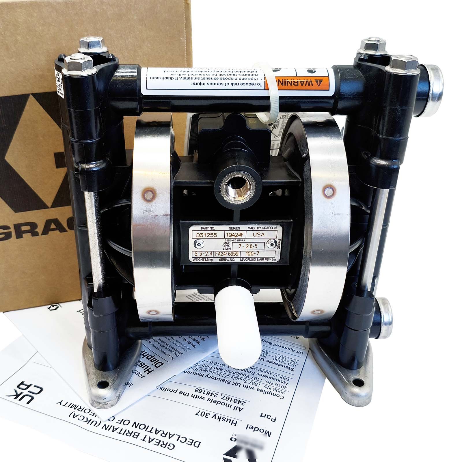 New 3/8″ Diaphragm Pump Acetal/TPE for Graco D31255 Husky 307