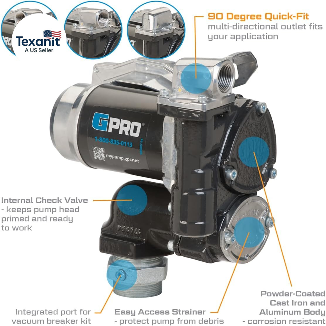 – V25 Series Fuel Transfer Pump, Pump Only, 25 GPM, 24 Volt (170001-01)