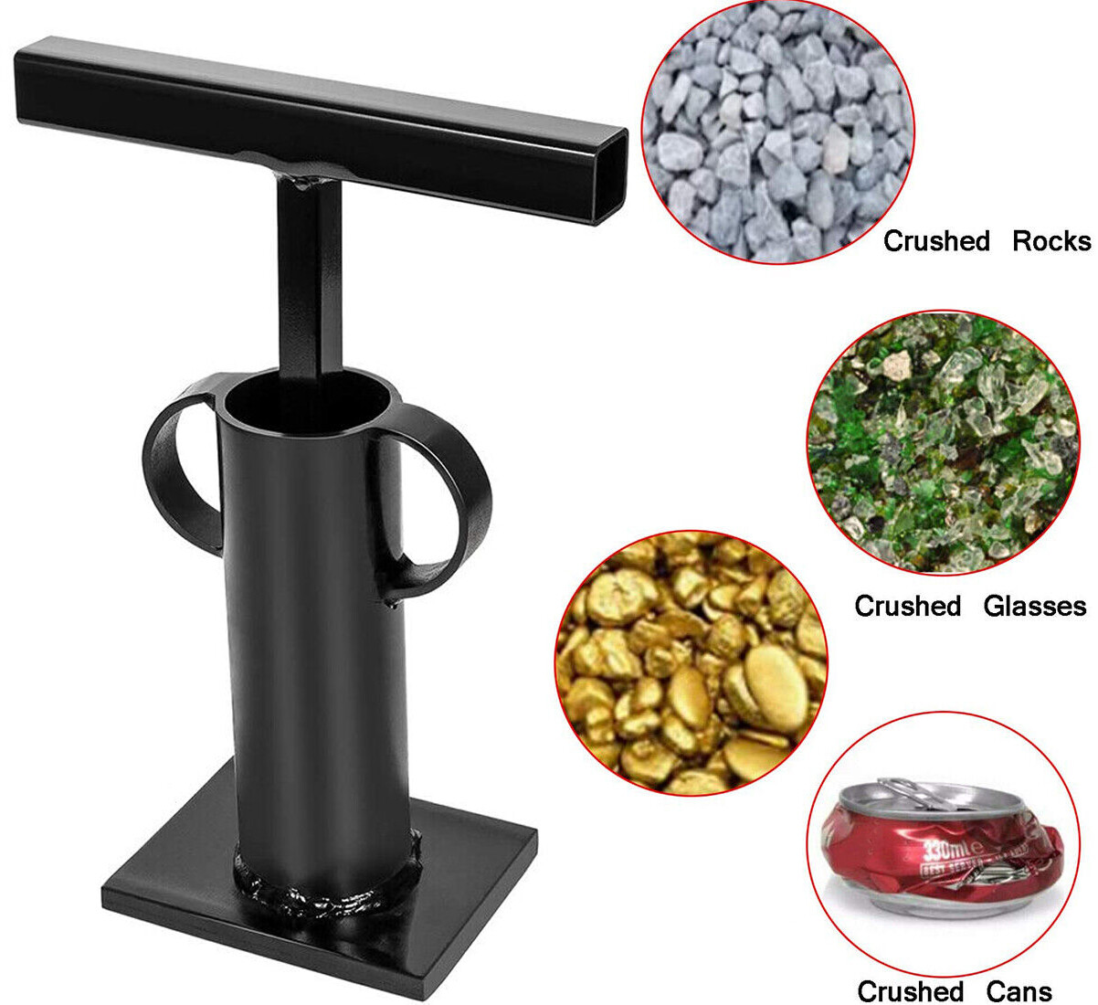 Rock Crusher Gold Prospecting Heavy Duty Frit Maker Glass Breaker Ore Crusher