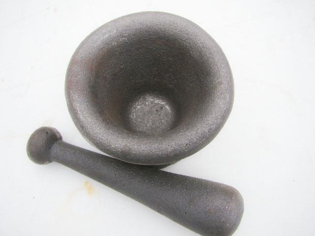 Cast Iron Mortar Pestle Rock-Ore Crusher-Pulverizer-Assay-Gold-Silver-Quartz Sm