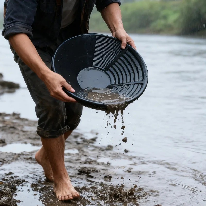 Plastic Gold Mining Pan Basin Gold Panning Tool Lightweight Ergonomic Sieve