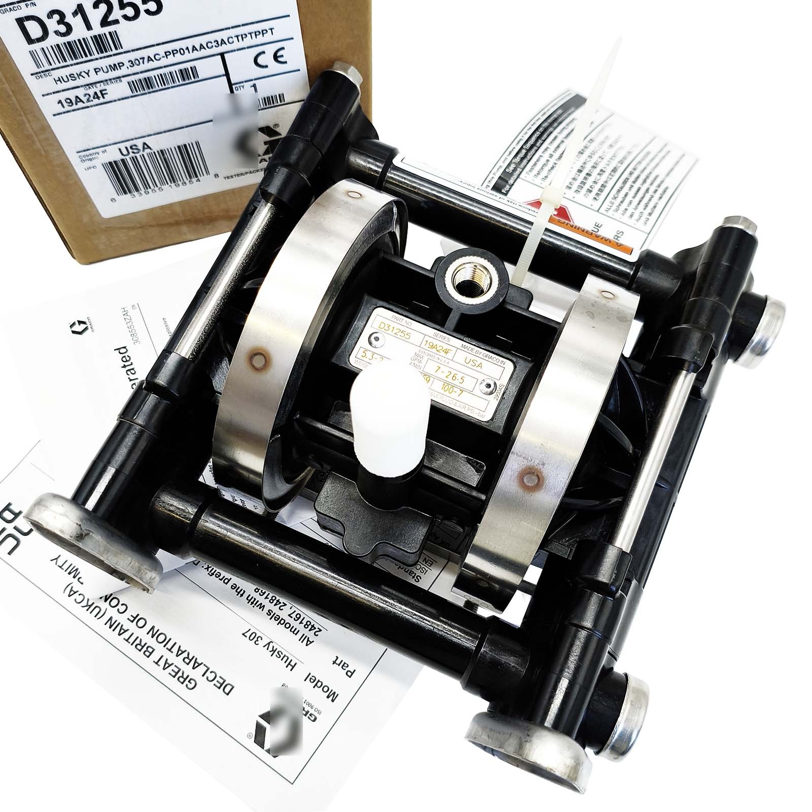 New 3/8″ Diaphragm Pump Acetal/TPE for Graco D31255 Husky 307